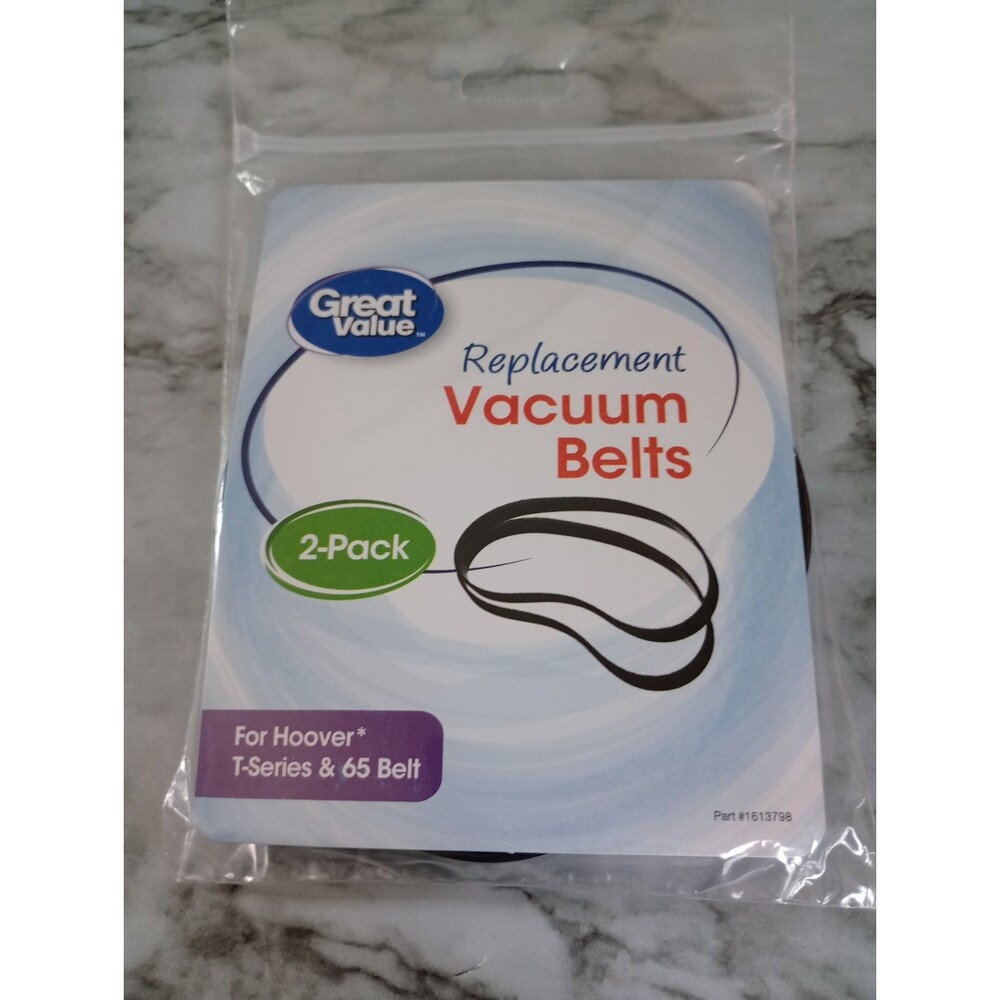 Great Value Replacement Vacuum Belts 2-Pack for Hoover T-Series